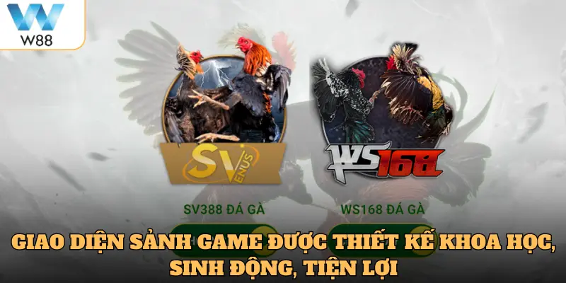 Giao diện sảnh game được thiết kế khoa học, sinh động, tiện lợi