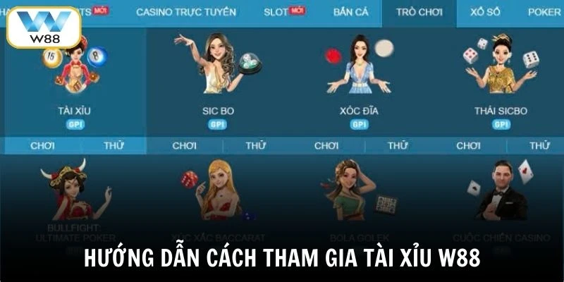 Biểu tượng game tài xỉu tại nhà cái W88